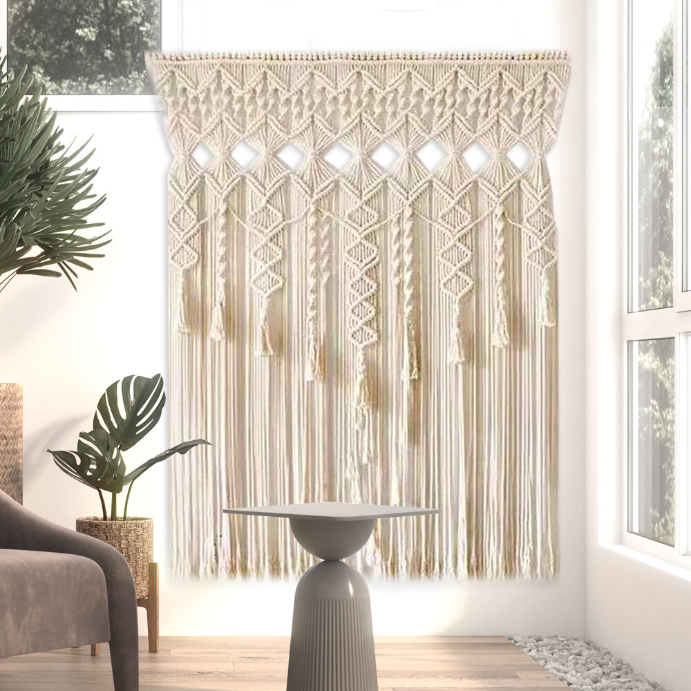Handcrafted Macrame Door Curtain ?C Elegant Boho Home Decor Backdrop