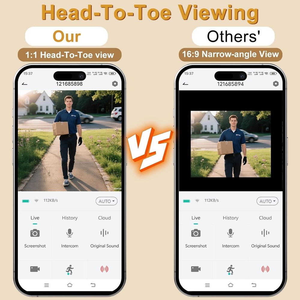 180° Wide View Wireless Doorbell Camera