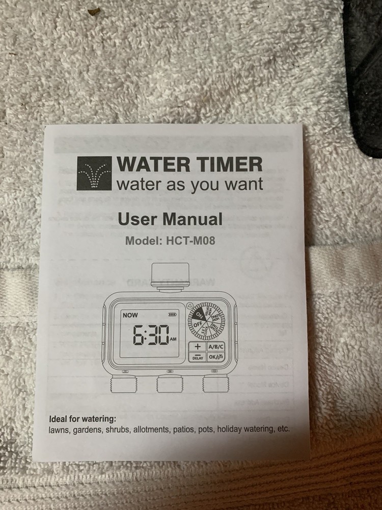 Oakred 3-Outlet Water Timer Independent Control Program Digital Garden Sprinkler