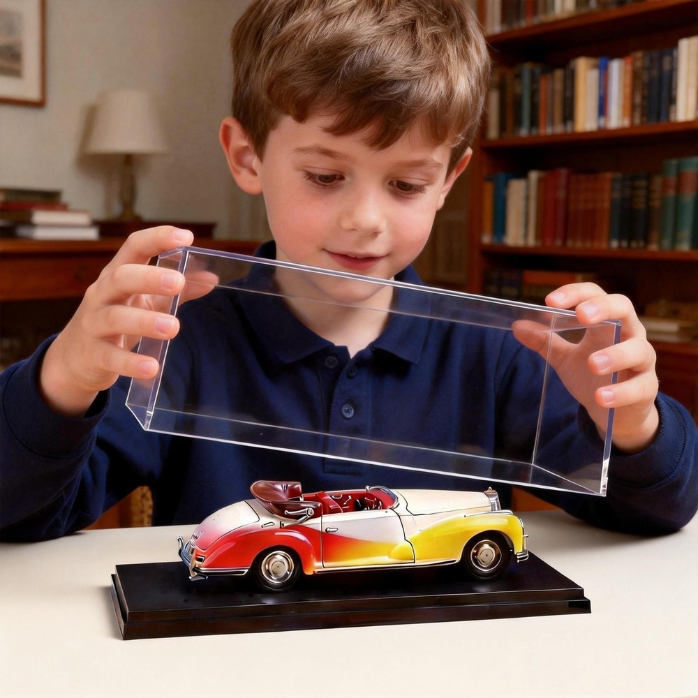 Model Car Display Case, 1:32 Scale Acrylic Display Box for Cars, Stackable Du...