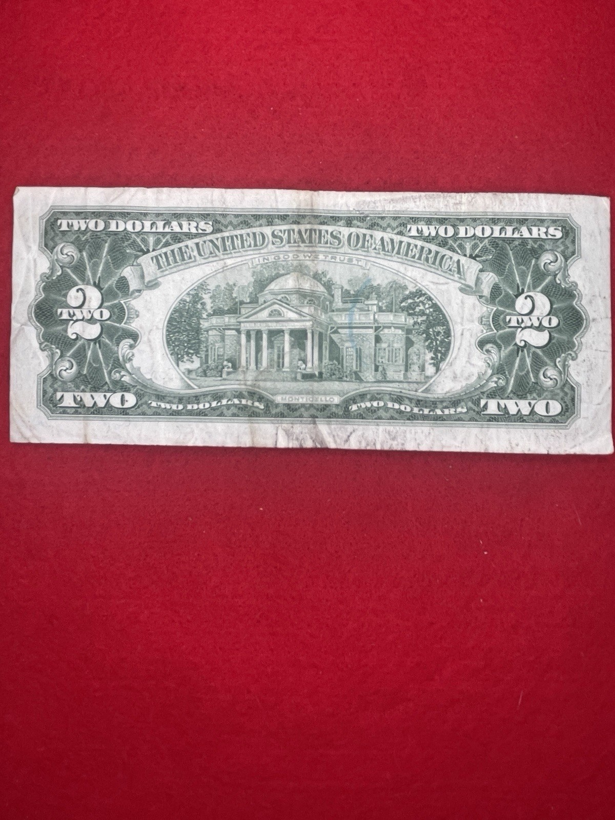 🌴1963 $2 United States Note • Red Seal Bill RARE