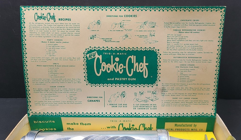 EUC Cookie Chef Cookie Canape & Pastry Gun Press Complete W Extra Discs & Tips