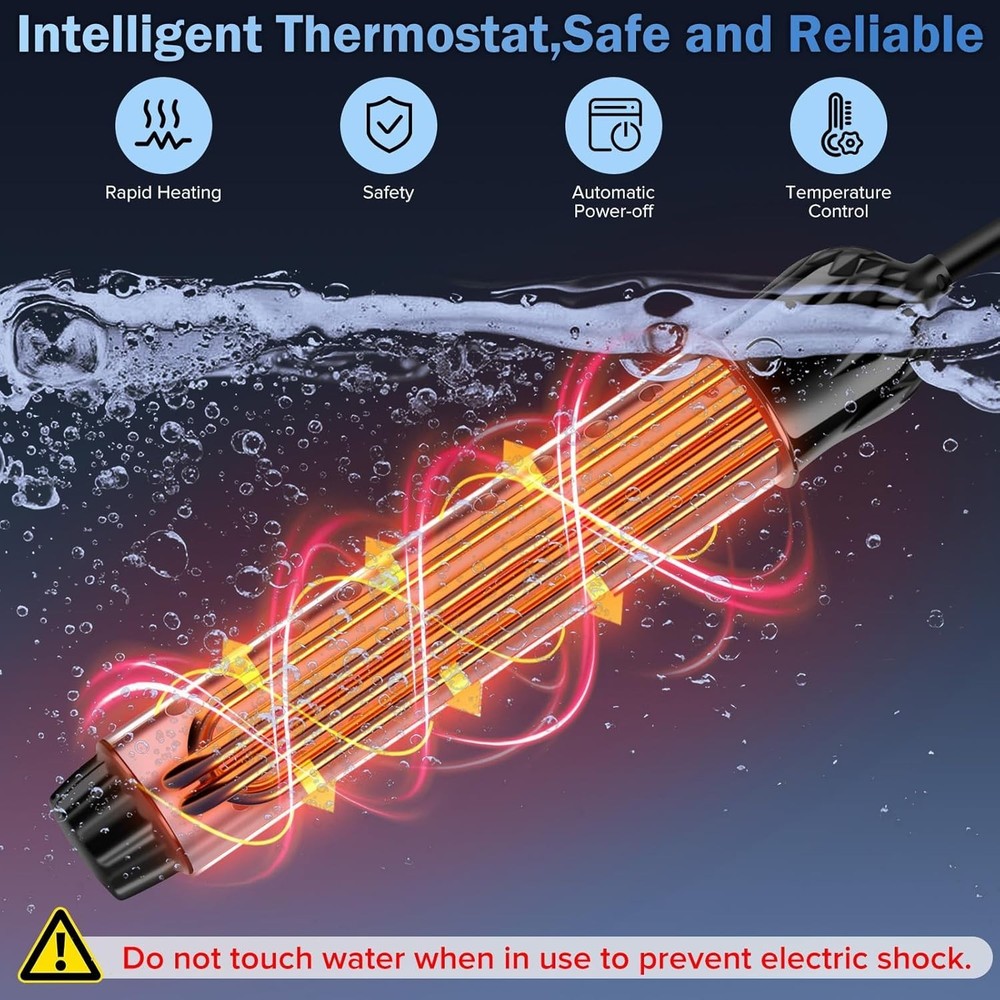 Smart Waterbed Heater with LED Digital Controller, 250W Waterbed Heating Pad