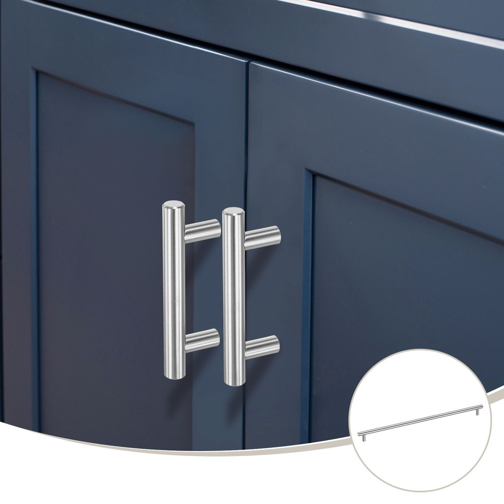 2-Pack 15.7" Double Hole Stainless Steel T Bar Cabinet Knobs [Silver]