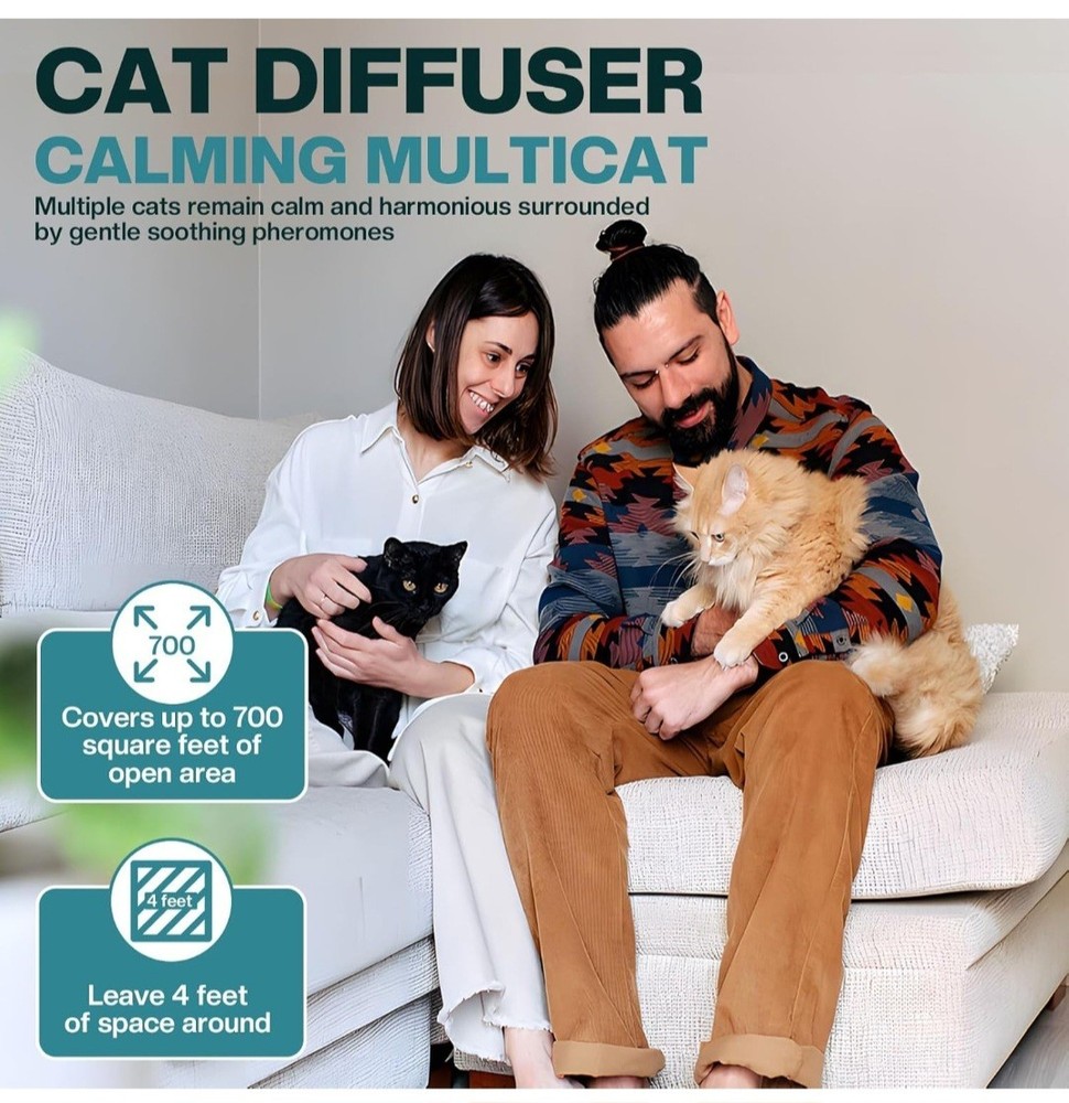 Cat Calming Diffuser 4 in 1 Multicat Calming Pheromones Diffusers Relief Stress