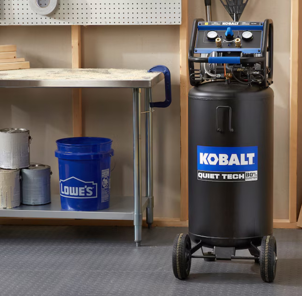 Kobalt QUIET TECH 26 Gallon 150 PSI Vertical Air Compressor Free Shipping