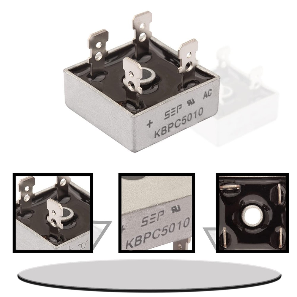 5/10Pcs 1000V 50A Metal Case Single Phase Diode Bridge Rectifier KBPC5010