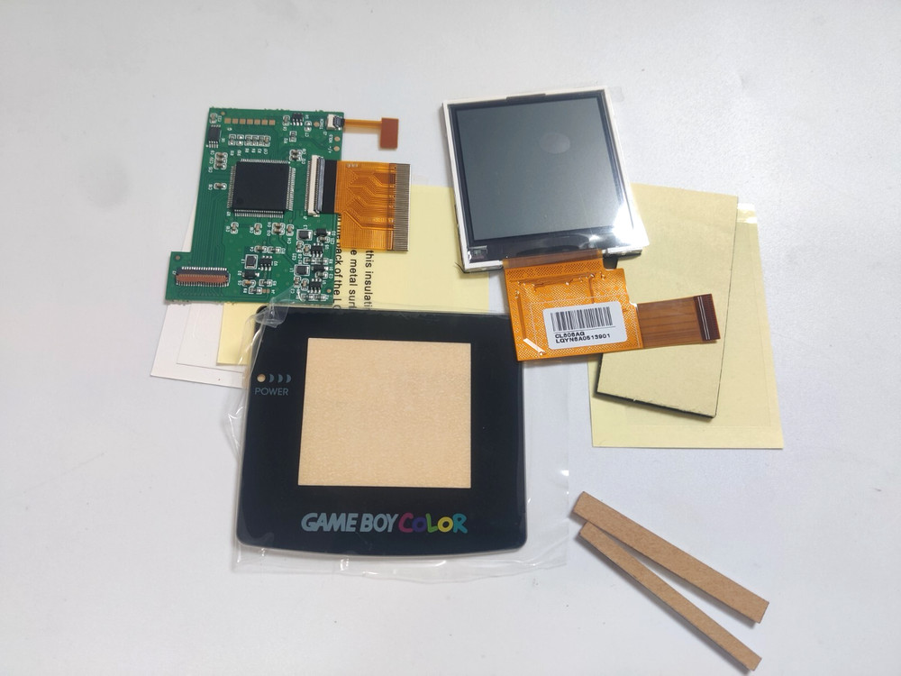 Game Boy Color TFT LCD Backlit Screen Replacement Bright Display Mod Kit for GBC