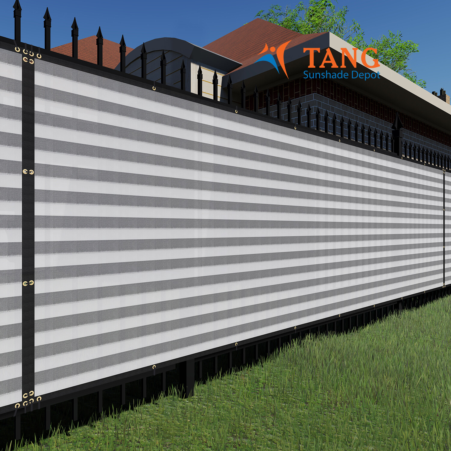 10' Privacy Screen Fence Heavy Duty Graystripe Shade Net Cover Wall Garden Yard