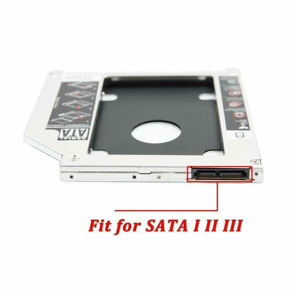 9.5mm Universal For SATA 2nd HDD SSD Hard Drive Caddy CD/DVD-ROM Optical Bay New