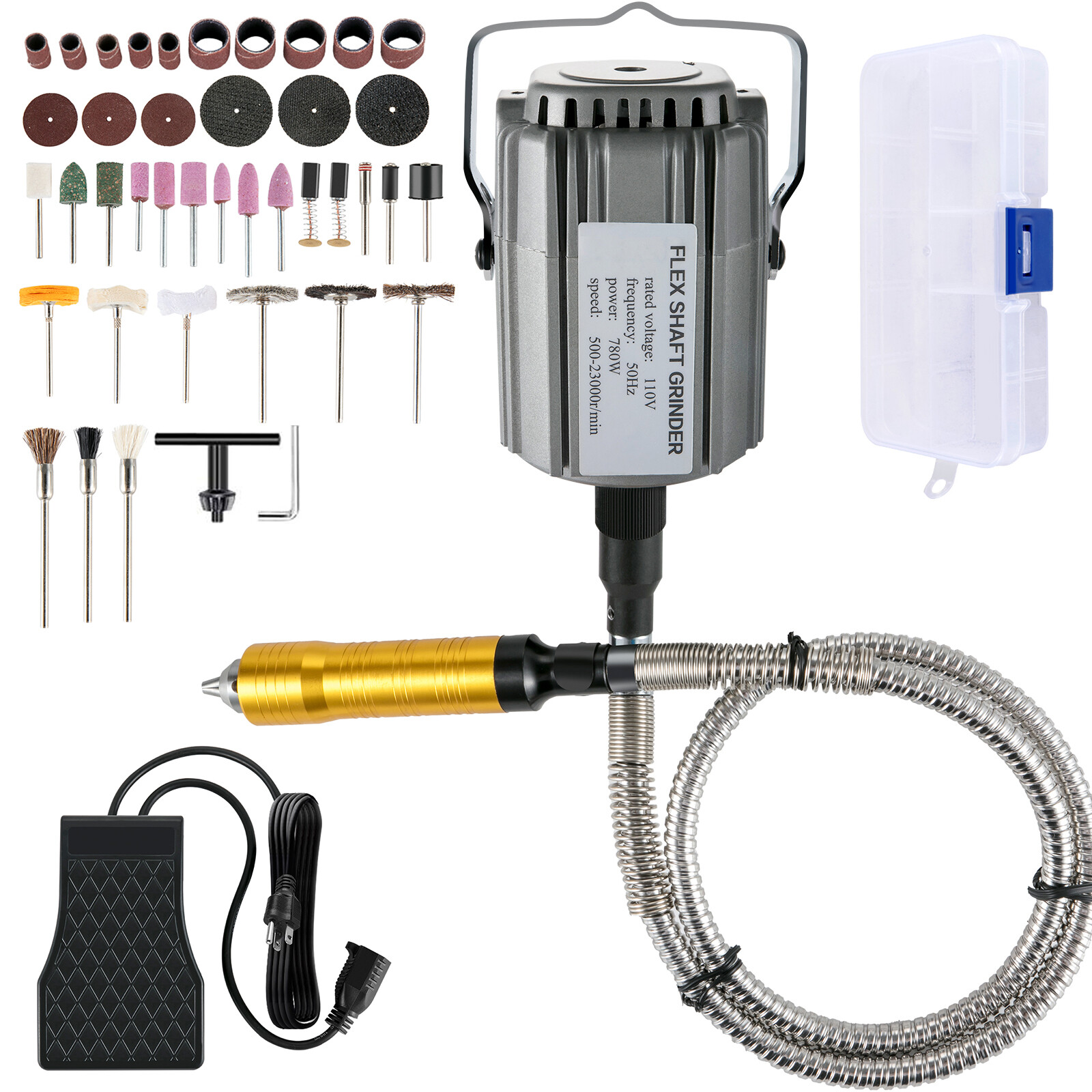 VEVOR 780W Rotary Flex Shaft Grinder Hanging Grinding Carver Electric Tool Kits