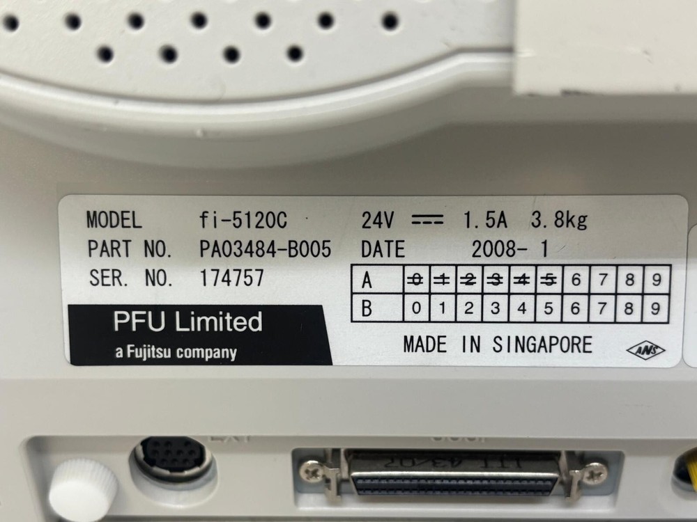 Fujitsu fi-5120c Scanner NO AC Adapter