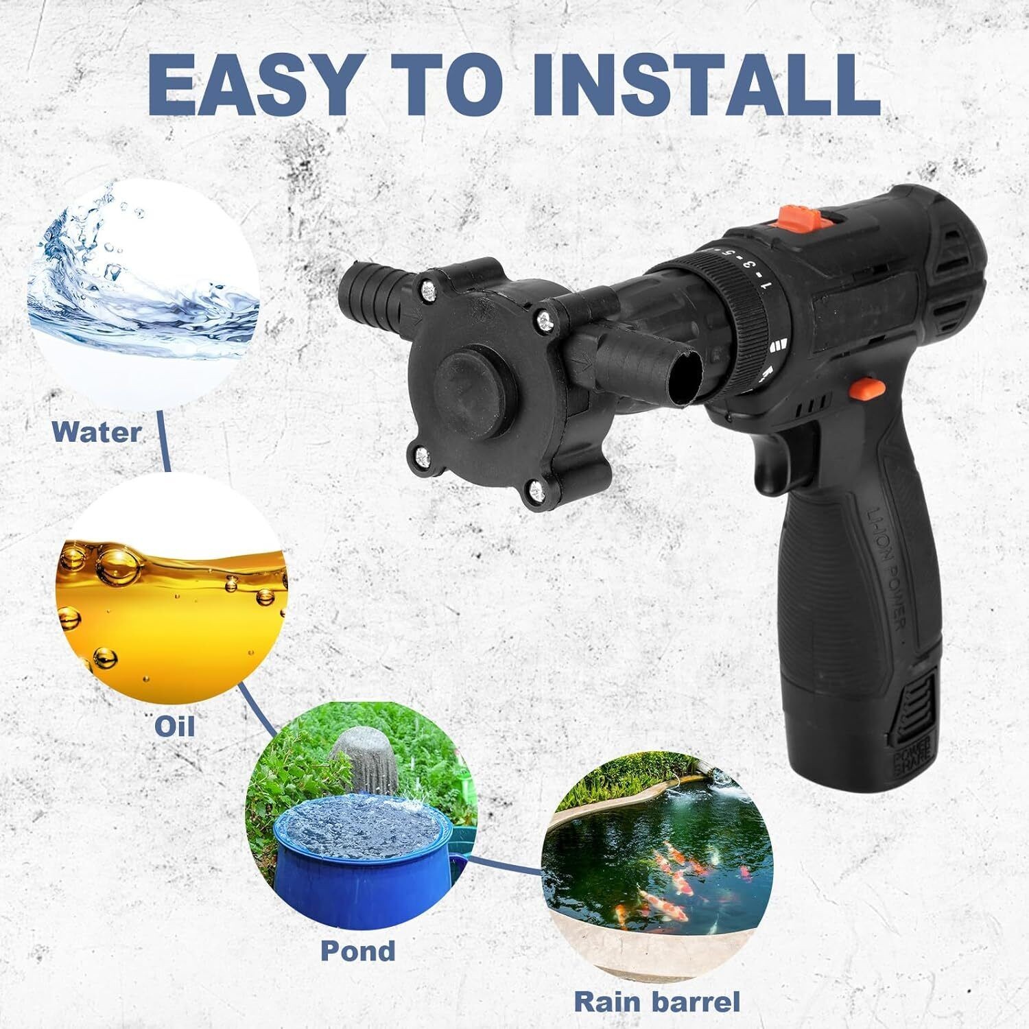 Hand Drill Drive Self Priming Pump Water Oil Fluid Transfer Tool