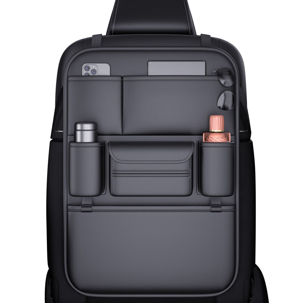 Car Seat Back Storage Bag Organizer PU Leather Multi‑Pocket Hanging Bag Holder