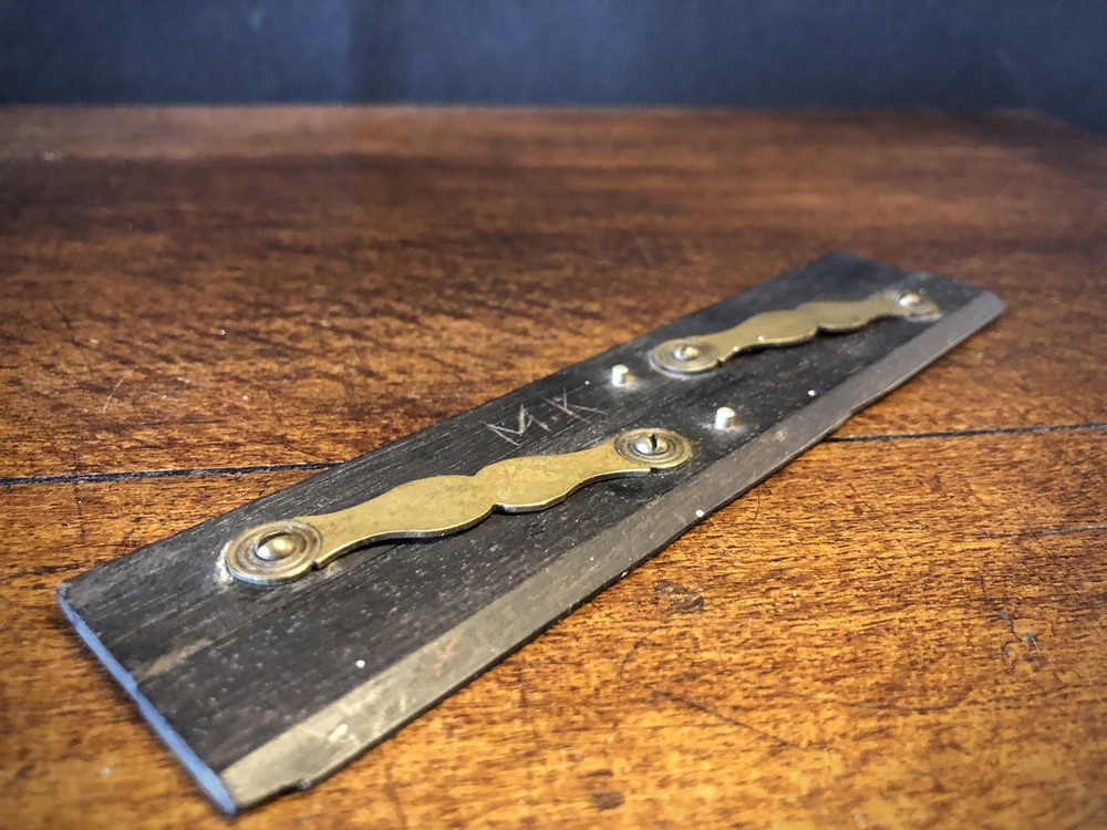 Antique Ebony and Brass Parallel Ruler. M.K