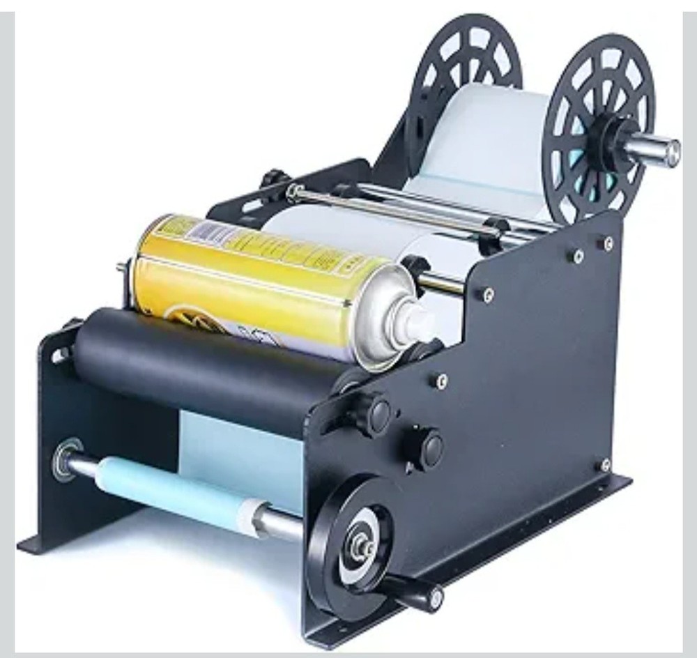 Manual Round Labeling Machine, Bottle Label Applicator for Round Bottles(black)