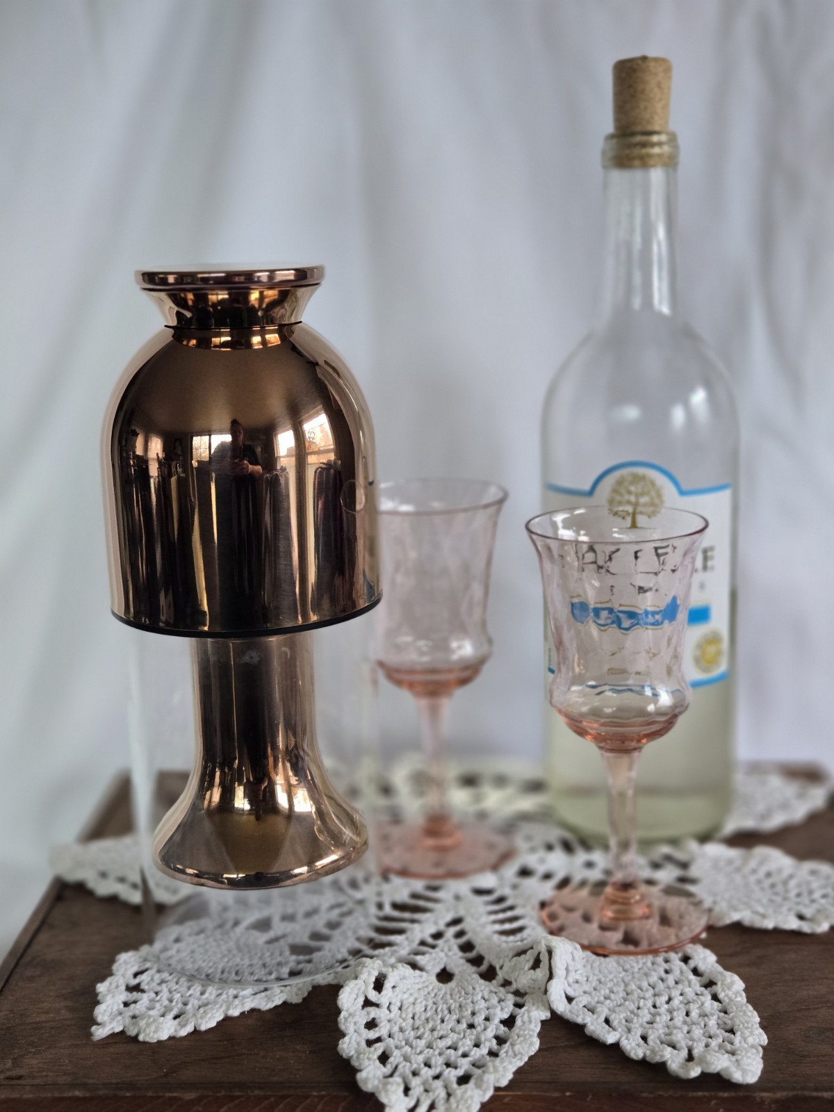 ETO Wine Decanter Copper Mirror Finish 13.8 Inches Tall Airtight