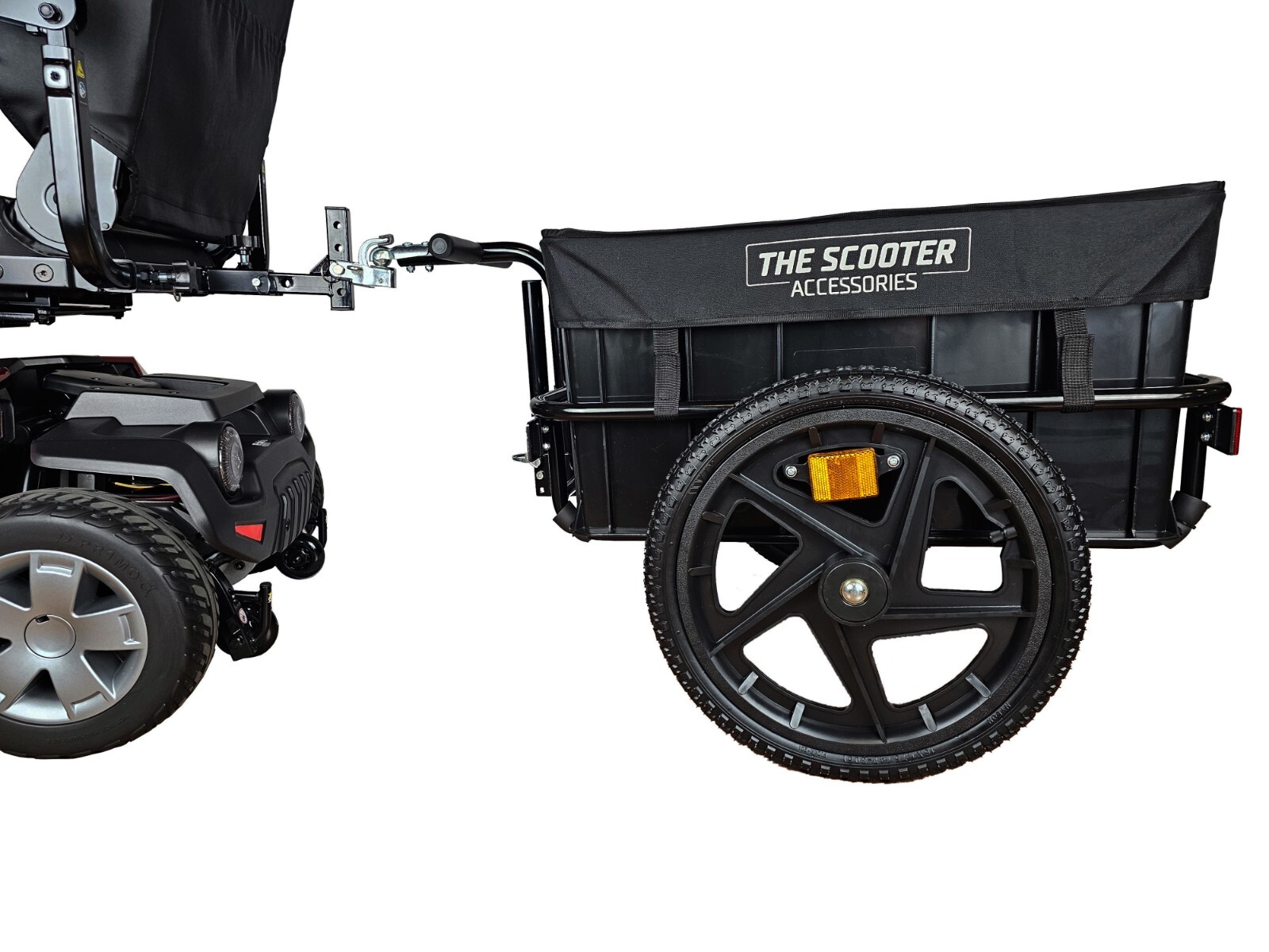 Cargo Trailer for Electric Mobility Scooter. Sturdy with Heavy Duty Large Tires.