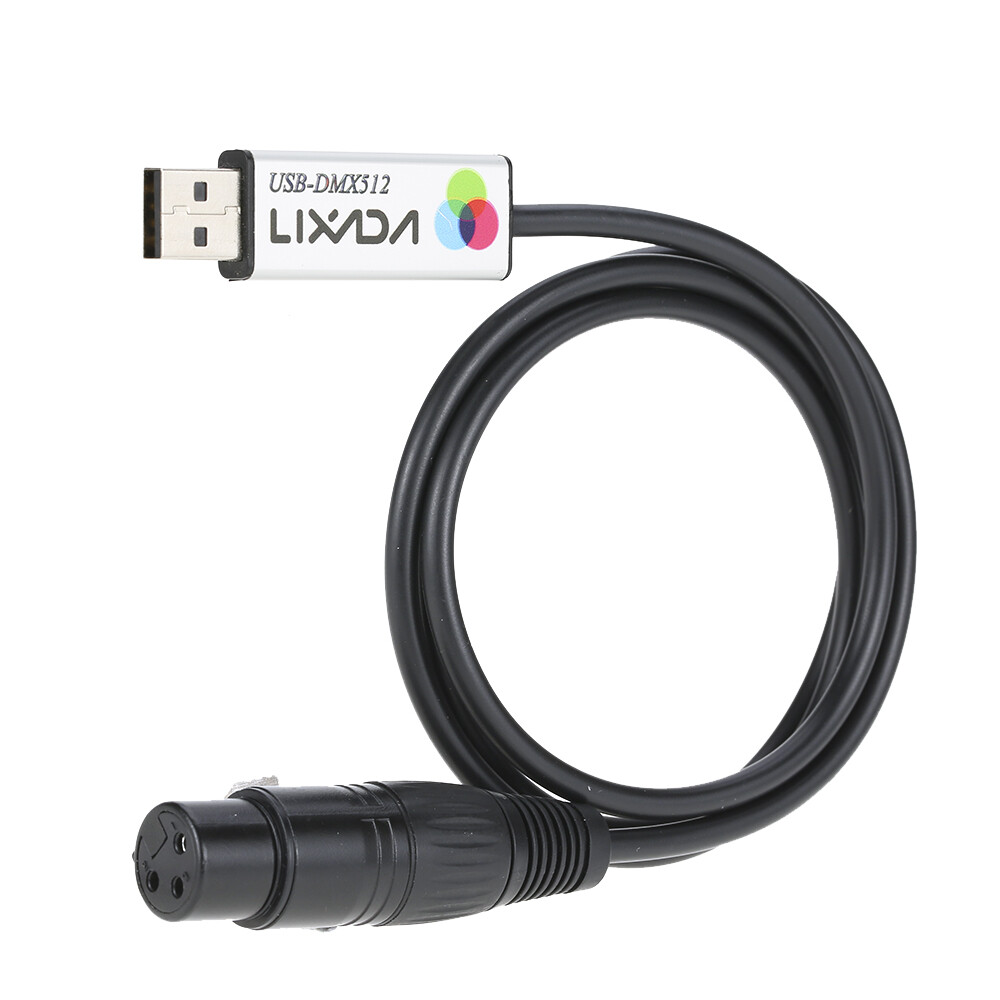 Lixada USB Interface Adapter DMX512 Computer PC Stage Lighting Controller T1R2