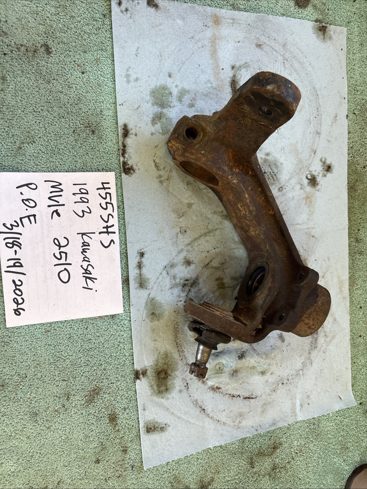 1993 Kawasaki Mule 2510 Wright Front Steering Knuckle Spindle 455
