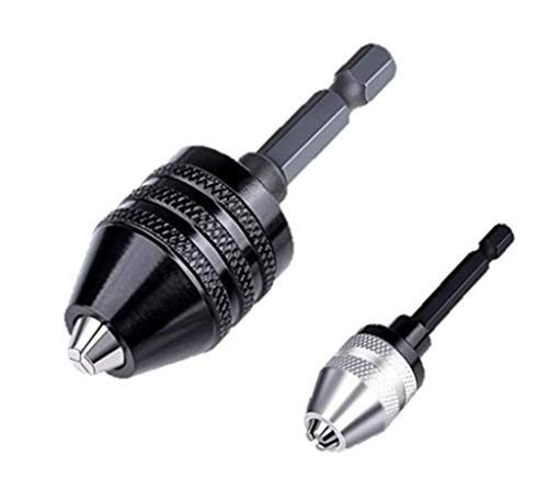 Drill Chuck Adapter-2Pcs for Impact Driver, Bit Adapter Keyless 1/4 Hex Shank