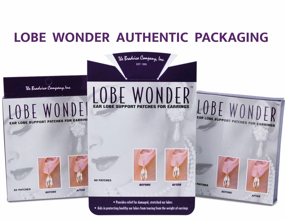 Lobe Wonder - The Original Ear Lobe Support Patch For Pierced Ears - E