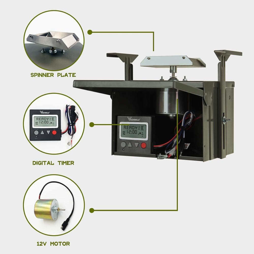 12V Digital Power Control Unit Compatible with Most Deer Feeder Motor Setups