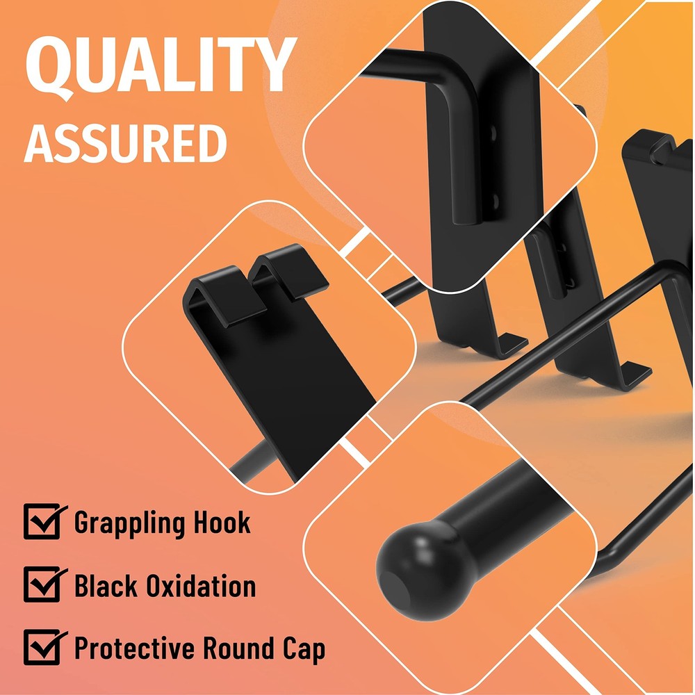 32 PCS 10 Inch Gridwall Hooks Display Hook Grid Wall Panel Heavy Duty Black