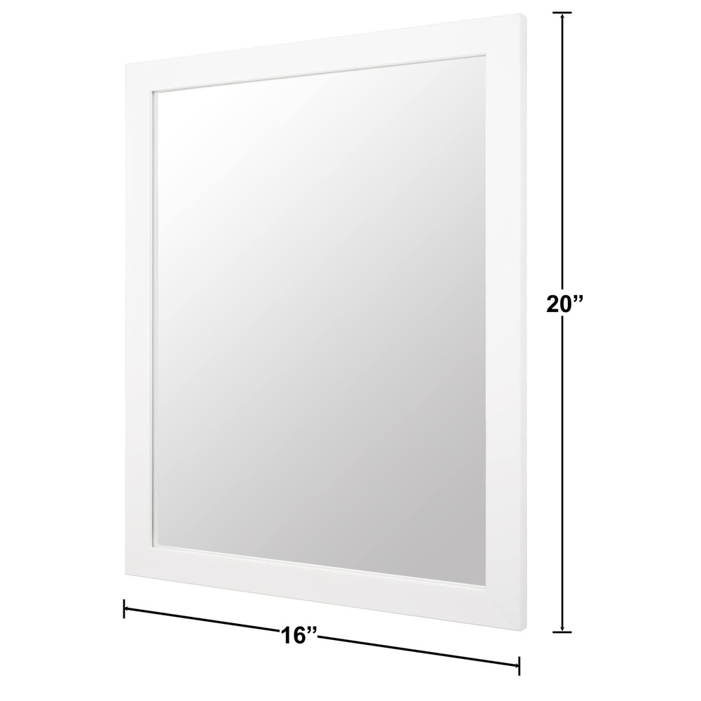 Rectangular Wall Mirror White Bathroom Mirror 16" x 20" Wall Mirror for Entry...