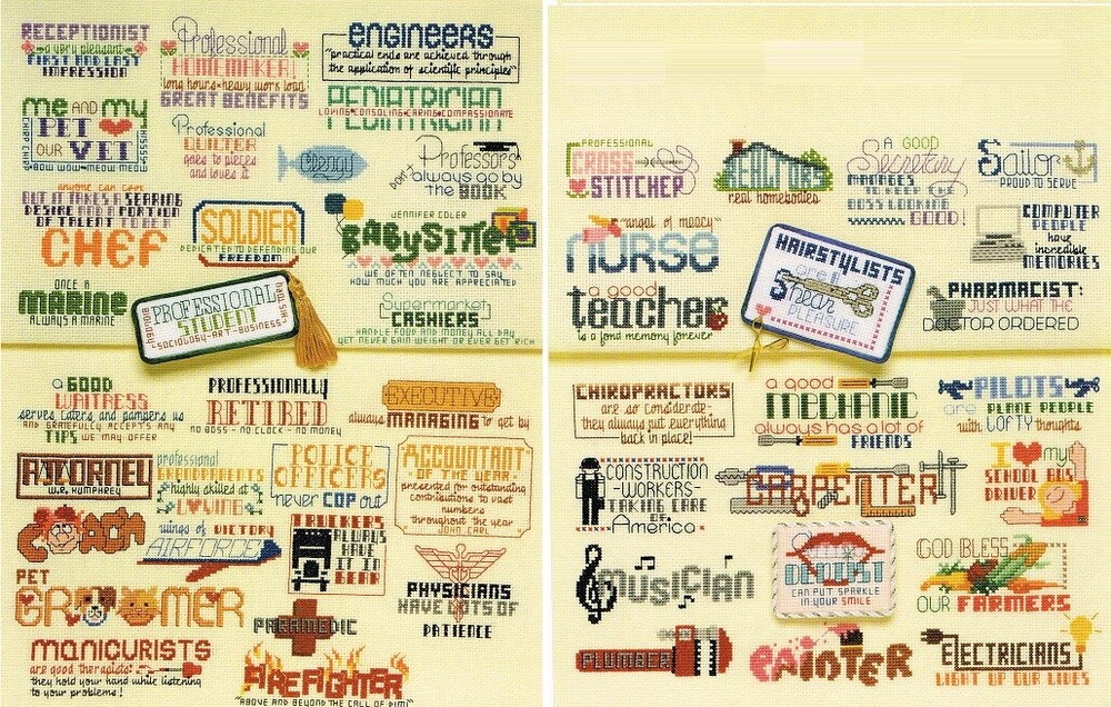 50 PROFESSION  MOTIFS  CROSS STITCH PATTERNS ONLY -  Y1