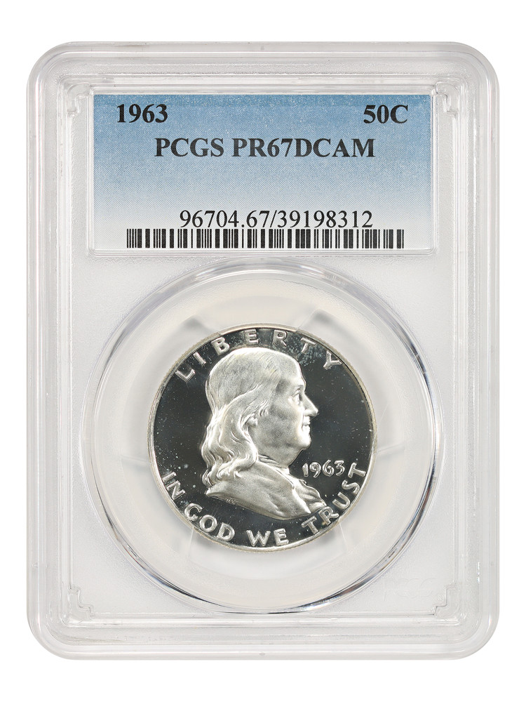 1963 50C PCGS PR67DCAM - Franklin Half Dollar