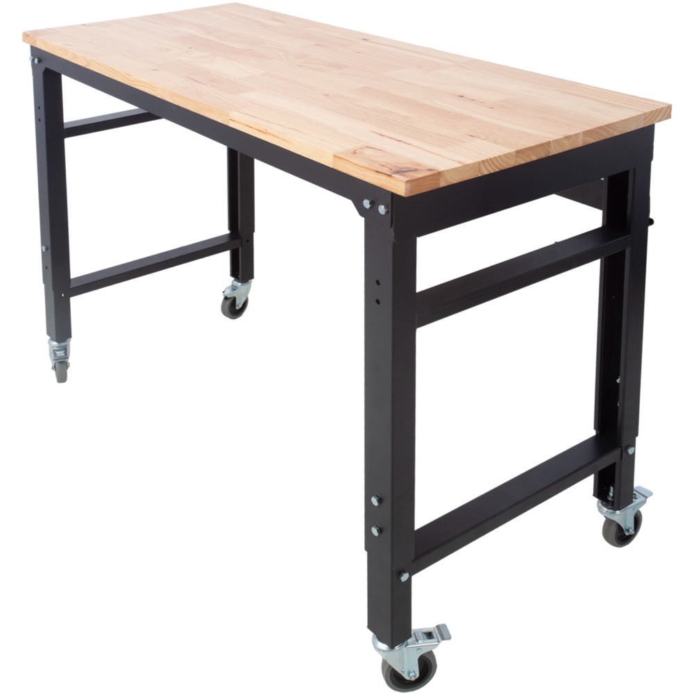 Workbench-Rolling Workbenches for Garage-Adjustable Height, Workshop Tool Bench