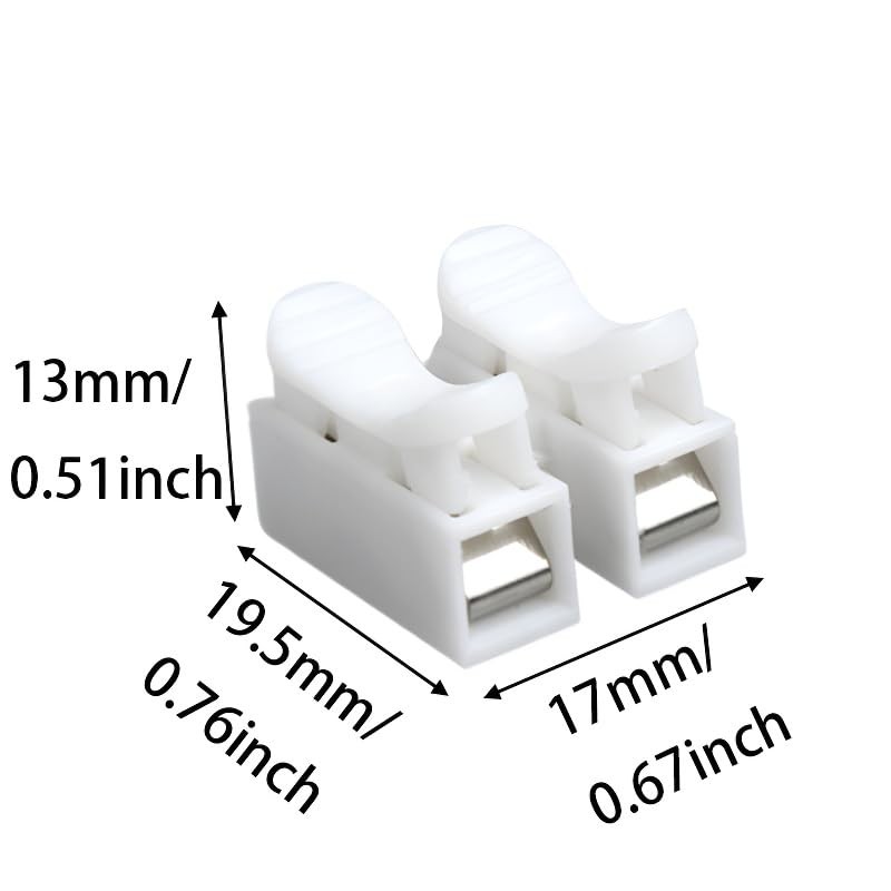 100Pcs 10A 220V 2Pin Electrical Cable Connectors Block Push Quick Wire Connector