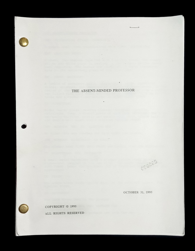 Flubber 1995 Original Screenplay "Absent-Minded Professor" Robin Williams Script