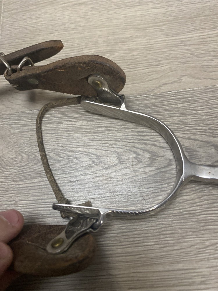 Vintage Spur Pair Ornate W/ Leather Straps