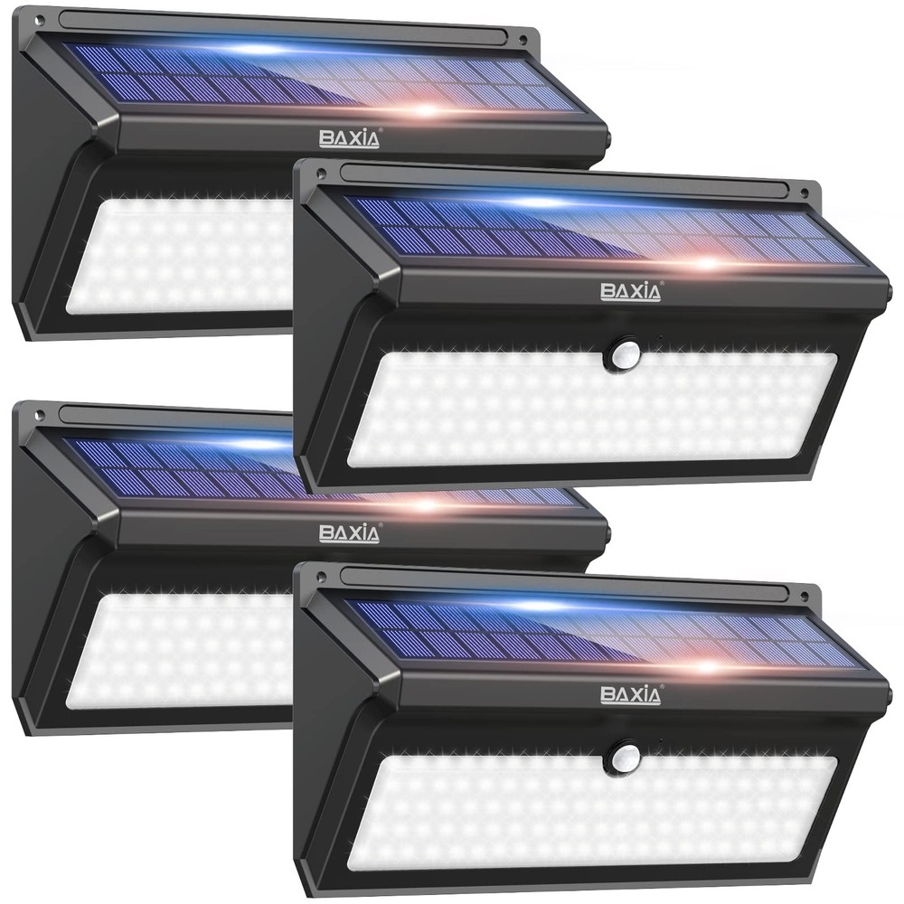 BAXIA TECHNOLOGY Solar Lights Outdoor, Wireless 100 LED Motion Sensor...