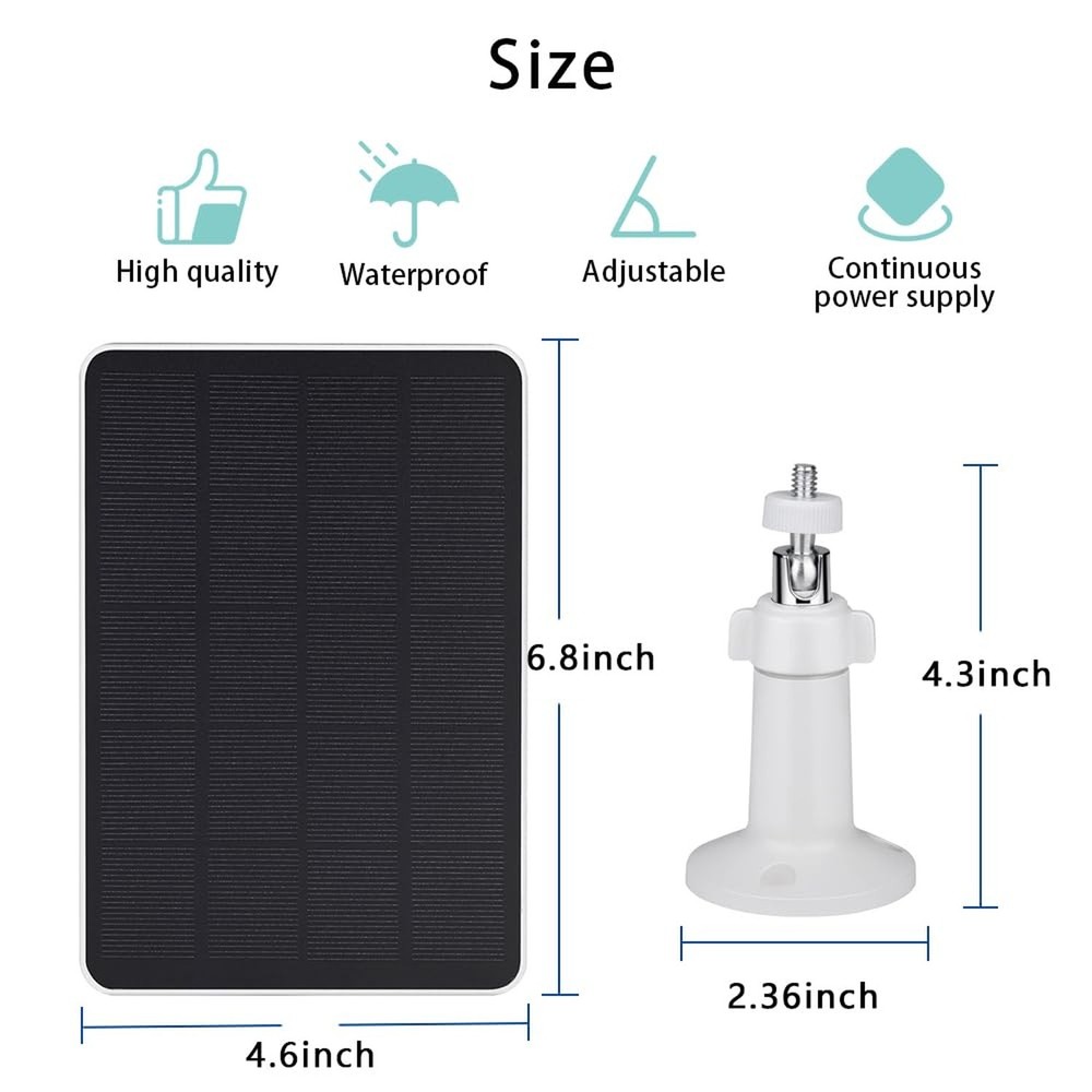 2 Pack Solar Panel Compatible with WYZE Battery Cam Pro, EufyCam 2C/2C Pro, 4...