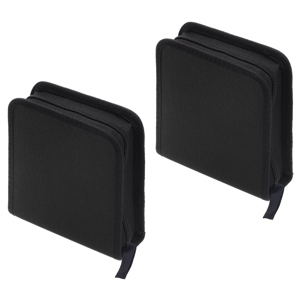 CD Case Holders, 2 Pcs Total 80 Capacity Disk Storage Dividers Organizer, Black