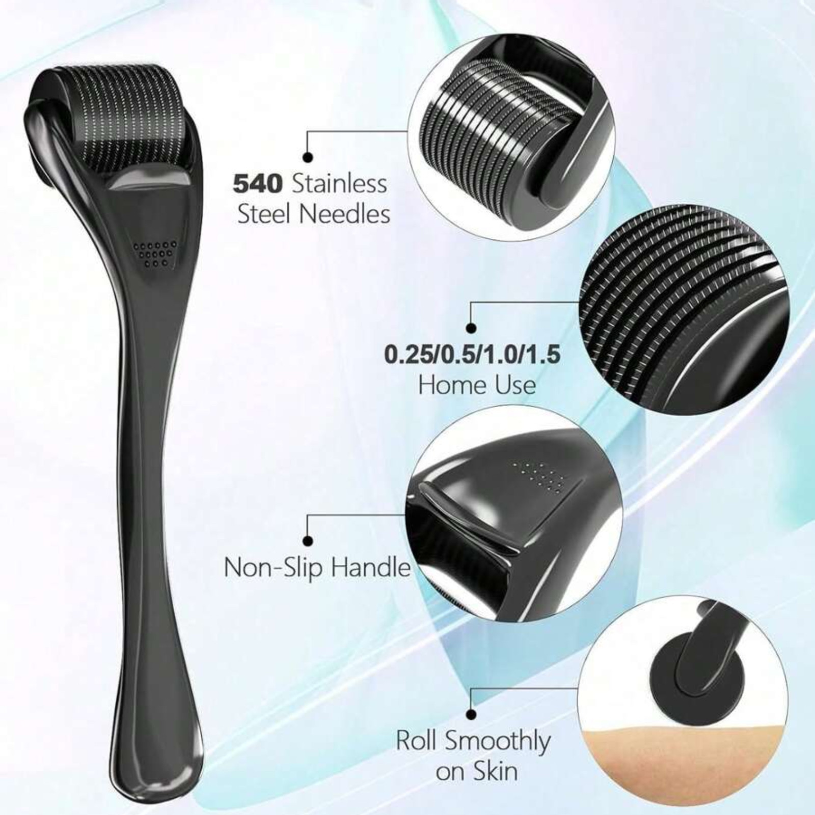 Beard Derma Roller For Hair Loss Beard Growth Titanium Micro Needle Derma Roller