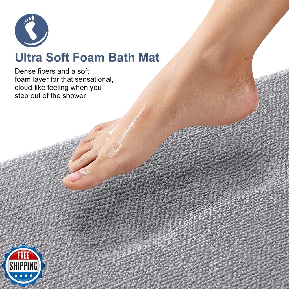 OLANLY Thick Memory Foam Bath Mat Rug 30x20, Extra Soft Absorbent