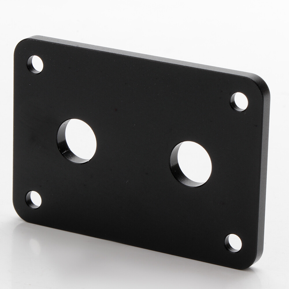 2PC Aluminum Banana Socket Plate Binding Post Speaker Panel Terminal Box Black