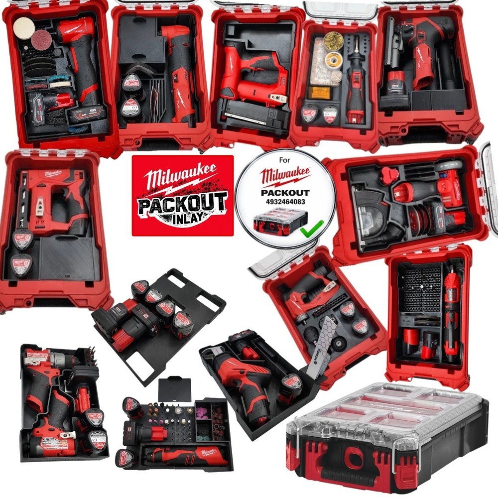 Milwaukee Packout Insert M12 Tool Inlay Organiser (Multiple Options)