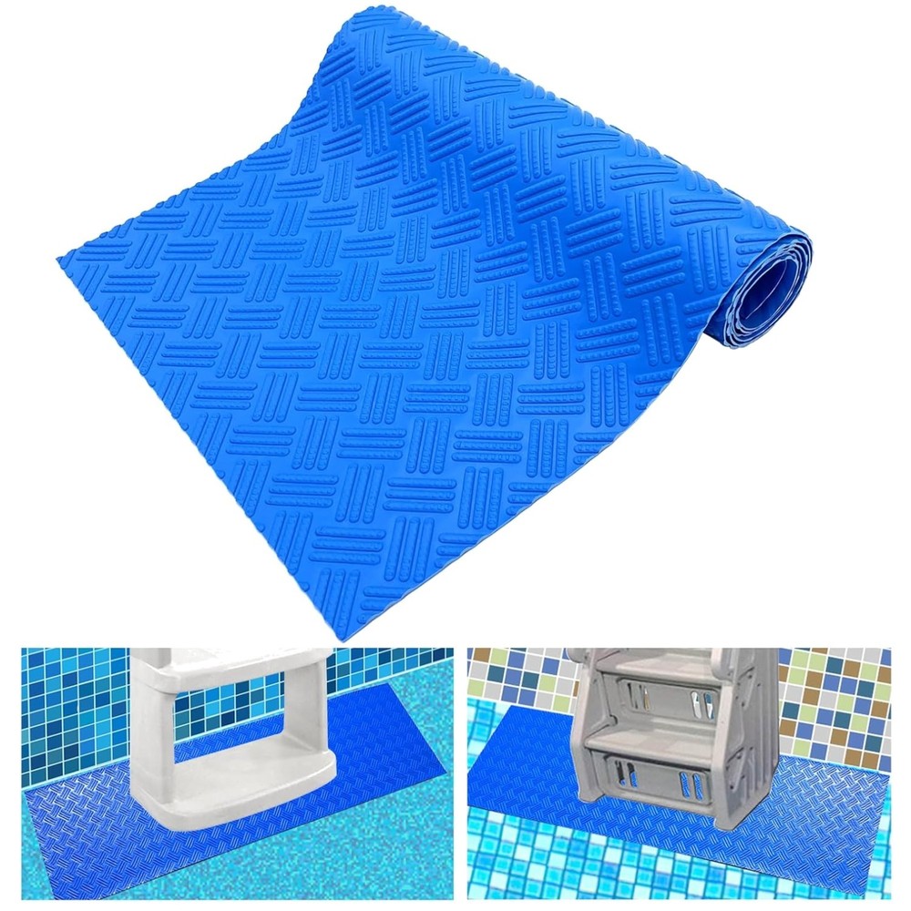 Swimming Pool Ladder Pad - Protective Mat, Blue, Medium