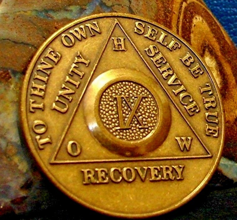 Alcoholics Anonymous 9 Year Bronze HOW Medallion Coin Token AA