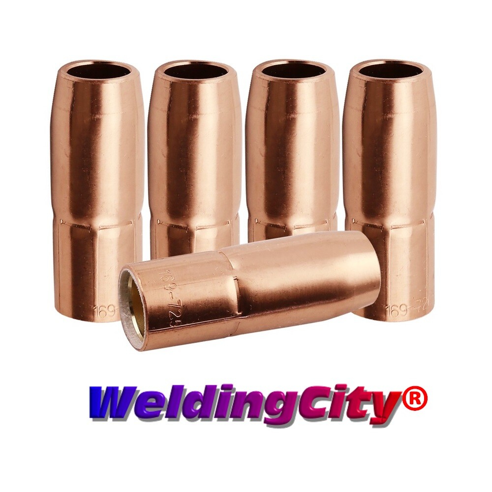 WeldingCity® 5-pk MIG Welding Gun Nozzle 169725 5/8" for Miller M-25/M-40 Hobart