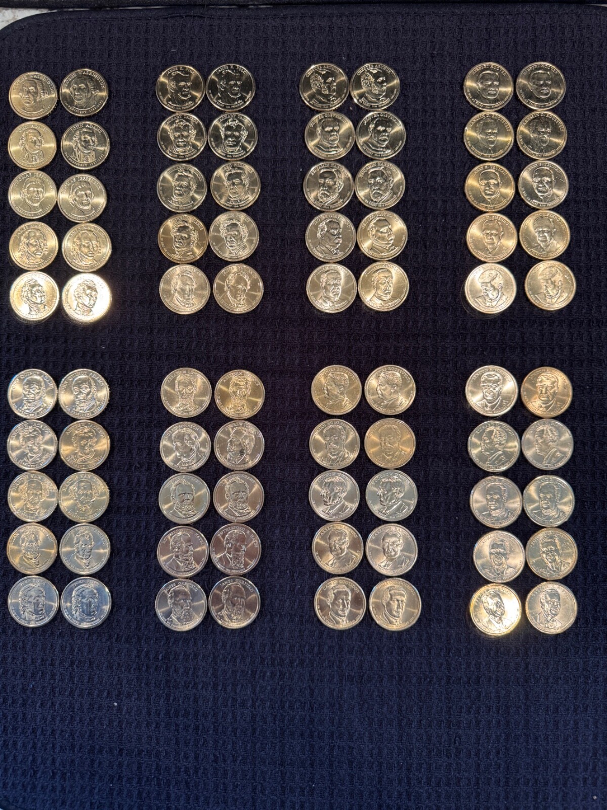 COMPLETE BU Presidential Dollar Set P&D - 80 BU Coins from US Mint Rolls