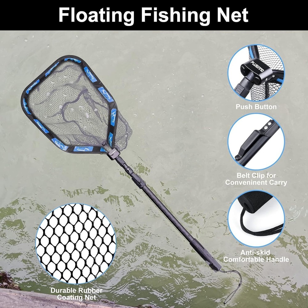 Floating Salmon & Catfish Net with Telescoping Handle