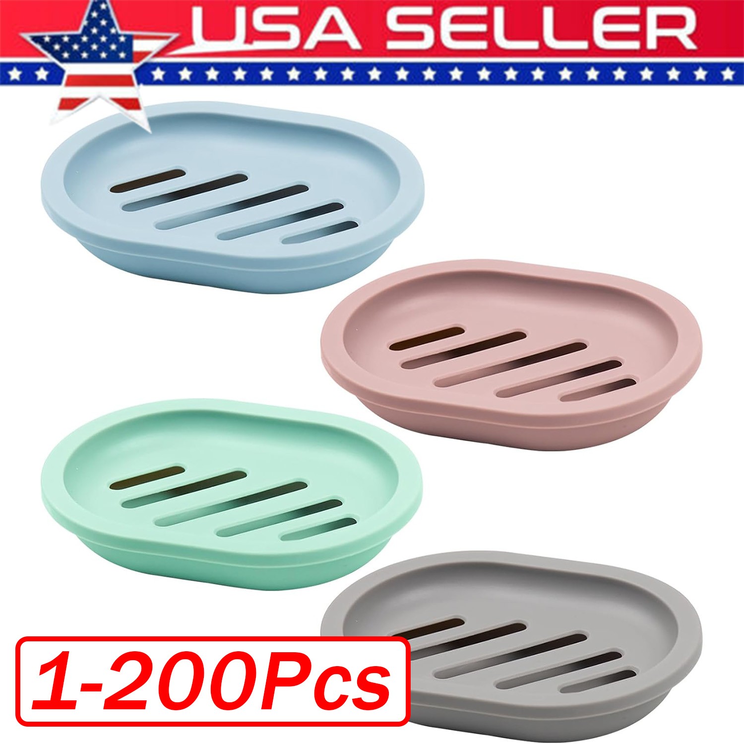 Soap Dishes Holder Self Drain Container Case Bath Shower Basket Storage Box Lot