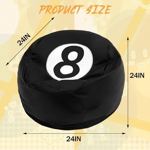 8 Ball Bean Bag Chair Cover Black 8 Ball Stuffed Leather Bean Bag Storage for