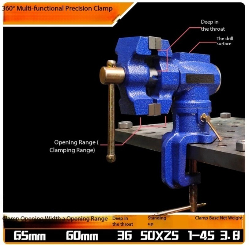 Heavy-Duty Bench Vise Precision Clamping Bench Vise Multi-Function Parallel Jaw
